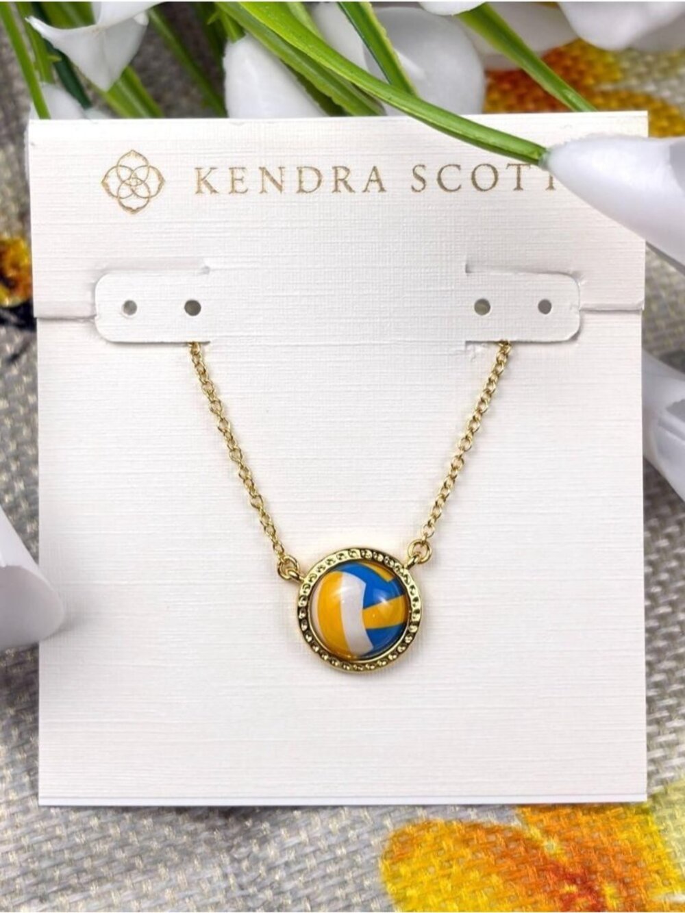 Kendra Scott Gold Volleyball Necklace